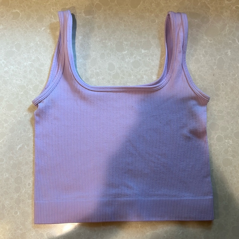 SHEIN lavender ribbed cropped tank